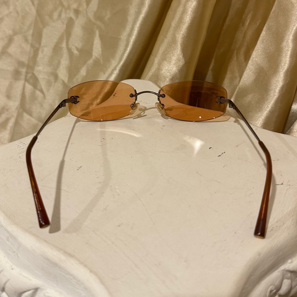 Chanel 4002 Rimless CC Vintage Y2K Sunglasses in Orange Hue - Picture 10 of 17